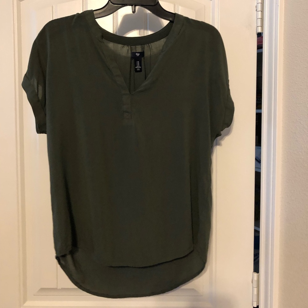 Olive Green Rayon Blouse